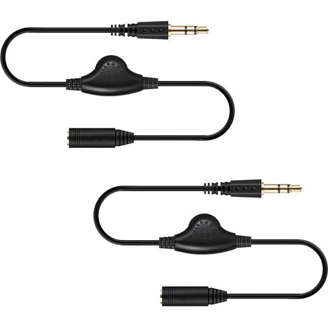 2pcs 3.5mm Stereo Audio Extension Cables for Speakers, Headphones, Mobile Phone, Tablet, MP3 Player, 20cm (1/5)
