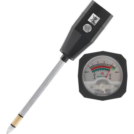 Testeur de pH du sol avec humidimètre, analyseur portable de pH et d'humidité du sol de jardin pour plantes d'intérieur et d'extérieur (1/2)