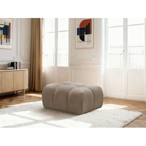 BOBOCHIC - Pouf MELISSE tissu texturé   Taupe