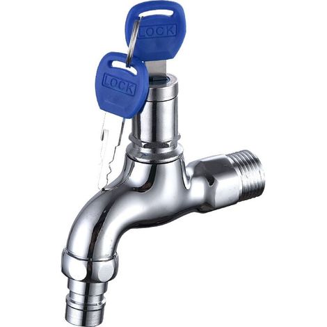 Diebstahlsicherer Außenwasserhahn, Diebstahlsicherer Messingwasserhahn, Abschließbarer Außenwasserhahn, für Waschmaschine im Garten (1/4)