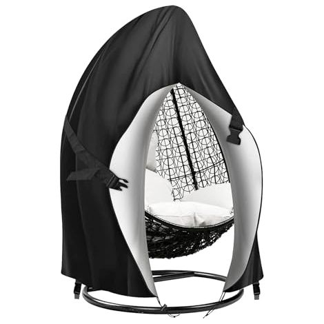 Funda impermeable para columpio doble de 230 x 200 cm, resistente y duradera, para columpio de 2 plazas, funda para columpio de jardín colgante, funda para muebles de jardín, resistente al viento y co