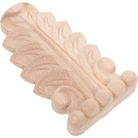 Appliques en Bois Sculpté Décoratives Corbeaux de Maison Beige en Bois Non Peint Style Européen Vintage pour Décoration Intérieure Chambre et Bureau (1/5)