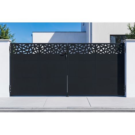 Doppelflügeltor NALI RUIVO 3,5m H.160cm Stahl Schwarz Matt