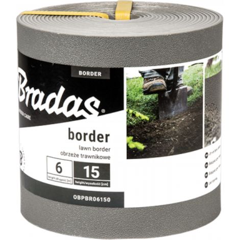 Rasenkanten Kunststoff 6m x 15cm grau