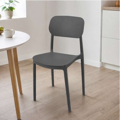 Domo Mea Sedia Mood Grigio Scuro - Design Moderno e Impilabile