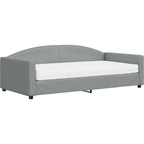 Maison Exclusive - Divano Letto con Materasso Grigio Chiaro 100x200 cm in Tessuto (1/5)