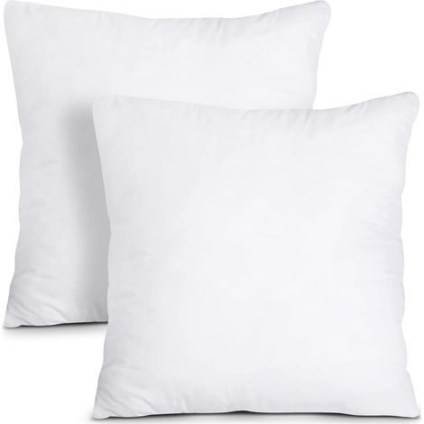 Coussins de garnissage 45 x 45 cm – Lot de 2 – Remplissage fibres de silicone souples – Confort optimal pour intérieur (1/5)