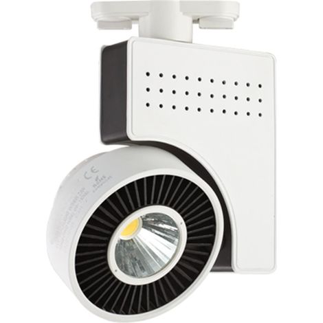 Spot de rail LED à deux fils d'une puissance de 33 W, idéal pour l'éclairage directionnel dans les magasins, les galeries ou les espaces domestiques. Fournit une lumière intense et ciblée.