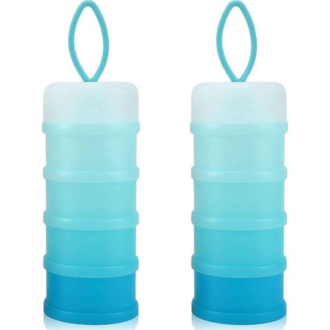 Dispensador de comida para bebés - 4 niveles - portátil - apilable - 2 piezas - Estilo B (1/5)
