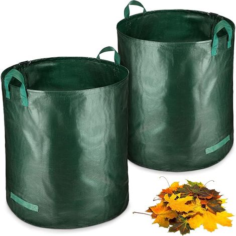 Bolsa de jardín con hojas verdes y residuos, plegable, de lona de polipropileno 150 g/m² (1/5)