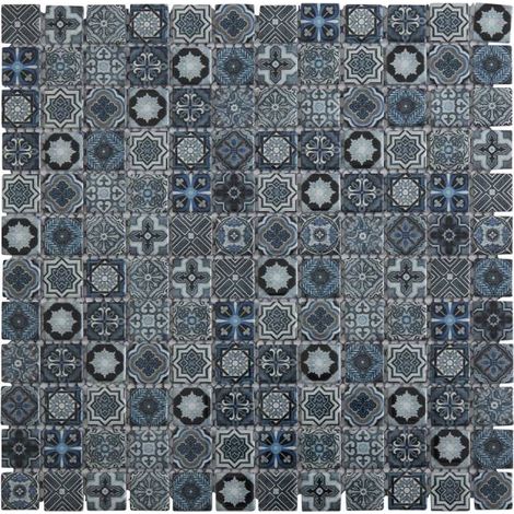 MAT INTER - Lot de 9 Mosaïques - 300x300 - Tesselle 23x23x4 - Patchwork méditerranéen