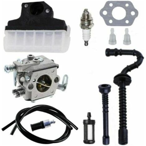 Carburateur + Filtre à air + Bougie d’Allumage + Tuyau d’Essence/d’Huile pour Tronçonneuse STIHL 021 023 025 MS210 MS230 MS250 Carburateur