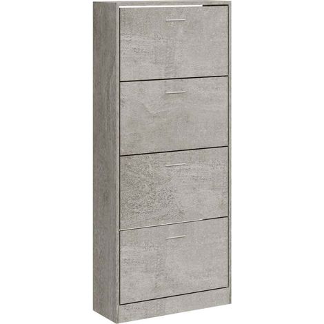 Scarpiera Mobile per scarpe Grigio Cemento 63x24x147 cm in Legno Multistrato (1/5)
