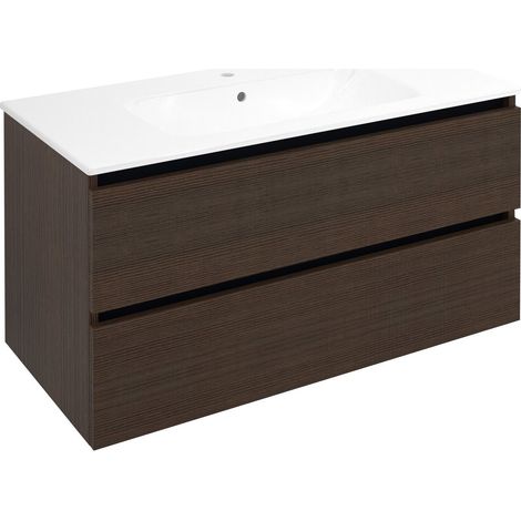 EZARA Meuble sous-vasque 99,8x52x46cm, pin rustique (1/2)
