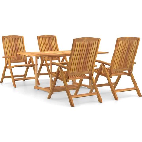 Maison Exclusive - Juego de comedor para jardín 5 piezas madera m (1/5)