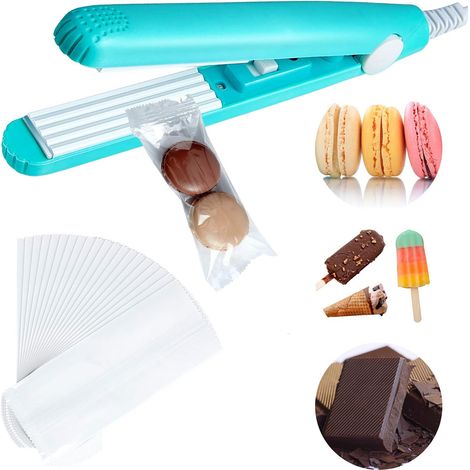 Scelleuse À Chaleur Portative - Mini Scelleuse Manuelle Pour Sachets Alimentaires - Adaptée À La Maison Et À L'Artisanat - 100 Sachets Cellophane Inclus (1/5)