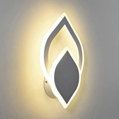 Applique murale LED rotative moderne, intensité variable, 3 couleurs de lumière : blanc neutre, blanc froid, blanc chaud, spot mural pour chambre, salon, couloir (blanc) (1/5)