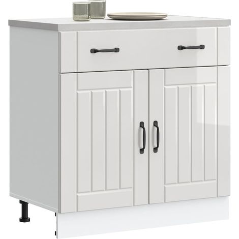 Küchen-Unterschrank Lucca Hochglanz-Weiß Holzwerkstoff