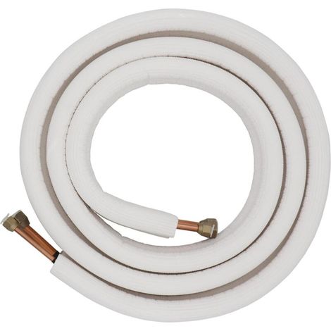RHG Kit de mini-tuyauterie split : kit de fils cuivre-aluminium isolés de 1/4" et 3/8" - tuyau cuivre-aluminium de 16 pieds, mini-climatiseur split (1/4+3/8)