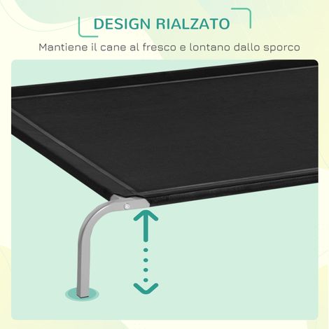 Lit chien étanche 130x90x20 cm noir, couchage extérieur et intérieur pour animal jusqu'à 32 kg, tissu aéré et confortable (1/5)