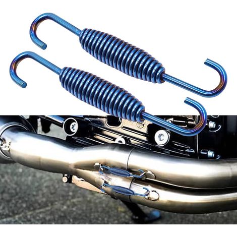 2er-Pack 60-mm-Motorrad-Auspuffrohrfeder, universelle Edelstahl-Auspuffrohr-Federhaken für Motorrad-Roller (blau)