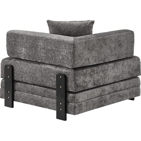 Sofá cama plegable 2 en 1 de tela gris oscuro MODENUIT (1/5)
