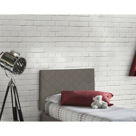 Talamo Italia Tête de lit Cleziana, Tête de lit en simili cuir au mur, 100% Made in Italy, adapté pour lit simple, Cm 90x60, Tourterelle, avec emballage renforcé (1/2)