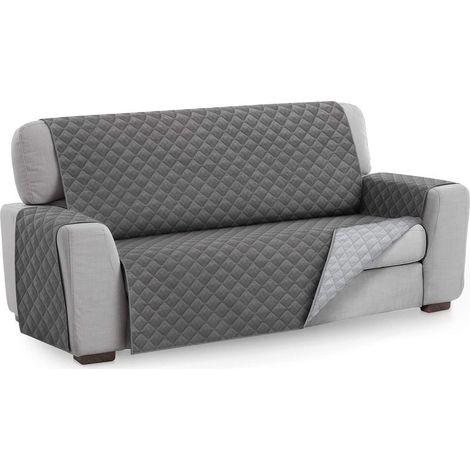 Housse de Canapé 3 Places Housse canapé 160 cm Grey, Protège-Canapé Réversible Universel avec Rembourrage, Idéal pour Animaux, Résistant aux Griffures et aux Poils (1/5)