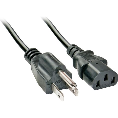 LINDY Strom Anschlusskabel [1x USA-Stecker - 1x Kaltgeräte-Buchse C13] 2.00 m Schwarz