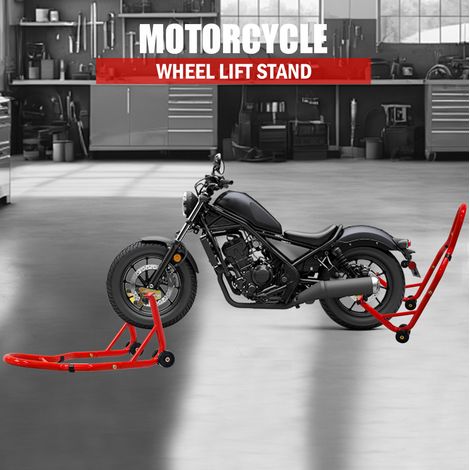 Motorradständer vorne und hinten aus Stahl, verstellbar, rot HAVRYA (1/5)