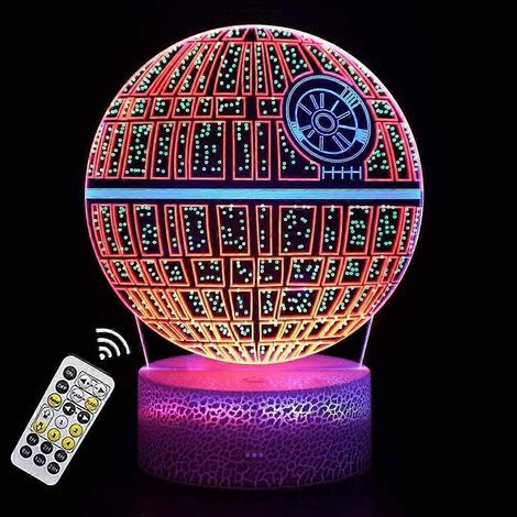 Veilleuse 3D Star Wars pour enfants, lampe à illusion d'optique, cadeau de Noël, lampe colorée avec télécommande pour bar, chambre, salon (1/5)