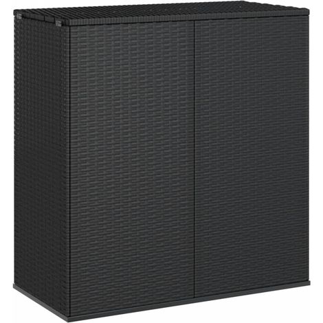 Boîte à coussins de jardin Résine tressée 100x49x103,5 Noir (1/5)