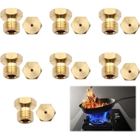 7 Pcs Gicleur Gaz Butane Universels 0.5, 0.65, 0.7, 0.87, 1.02, Injecteur Gaz Gicleur Bouteille Kit Conversion, Gicleur Gaz Ville (1/5)