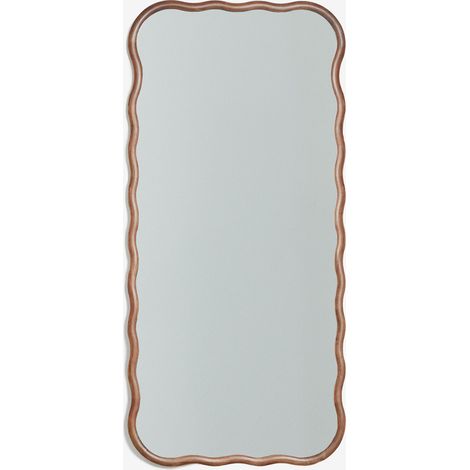 Sklum – Miroir mural en chêne rectangulaire 160 x 75 cm – Finition vernie mat – Épaisseur verre 4 mm – Installation facile incluse