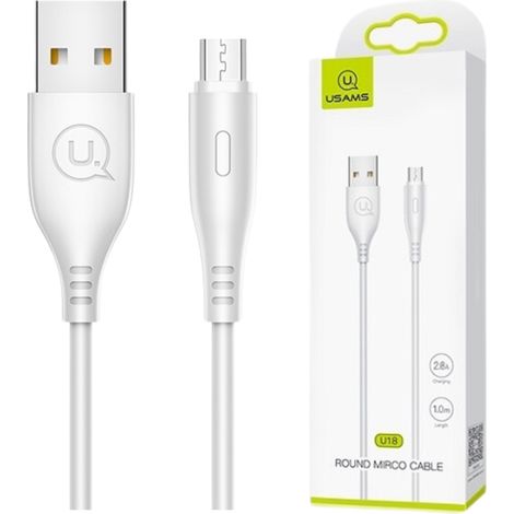 Usams Kabel U18 microUSB 2A Schnellladung 1m weiß/weiß SJ268USB02 (US-SJ268) (1/3)