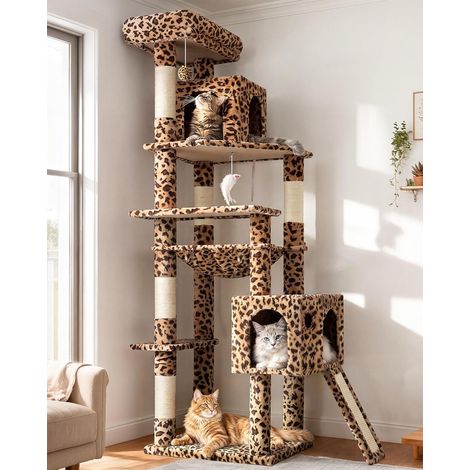 Arbre a Chat XXL Léopard 180 cm pour 2-4 Chats Adulte (1/5)