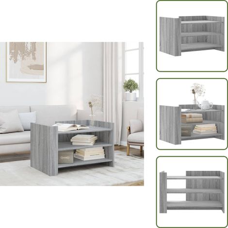 Table basse sonoma gris 80x50x50 cm bois d'ingénierie - Table Basse - Meuble Salon - Table D'appoint - Table Design - Table Ronde (1/5)