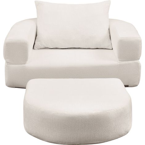 Canapé convertible pliant en tissu, fauteuil-lit modulable pour salon, chambre ou bureau (1/5)