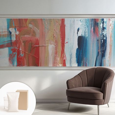 Tapete Vliestapete mit Kleber - abwaschbar - Tapete mit Motiv - trendige Wanddeko - elegant Fototapete Farbenfrohe Abstraktionen 250x104 cm (1/5)