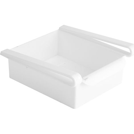 Rangement Cuisine Coulissant - Organisateur Réfrigérateur Congélateur - Économiseur D'espace Aéré - Design Pliable Blanc - 1 Pièce (1/5)