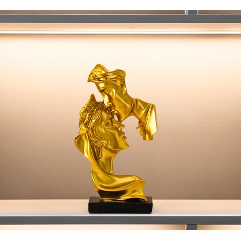 Dekorative Skulptur, Deep Kiss – Gold Modern Luxury L (1/4)