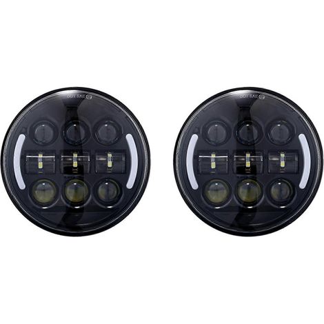 2 phares de moto LED ronds 45 W 5,75 pouces avec projecteur feux de route/croisement et clignotants DRL()