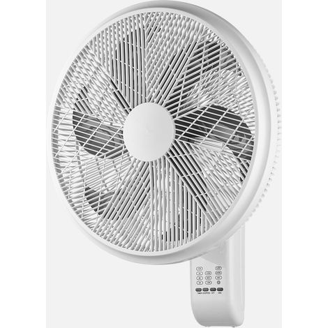 Ventilador Pared Alcora 75w Blanco 3vel 6asp C/remoto Oscilante Y Orientab.tempo.65x52x30cm