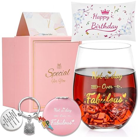 Set de regalo para ella: Copa de vino + neceser + espejo