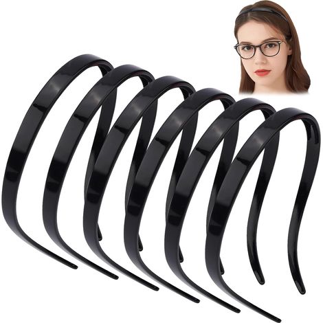 Diadema negra de 6 piezas – Antideslizante y cómoda – Para gafas y gafas de sol – Para mujeres y niñas (1/4)