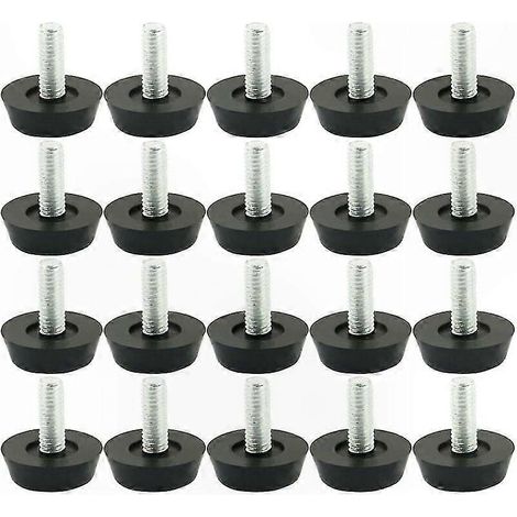 20-Pack Pieds de Meuble Réglables, Vis M6, Hauteur 22mm, Embouts de Protection pour Pieds de Table et de Chaise (1/5)
