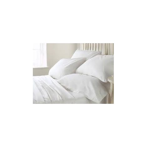 Completo lenzuola letto  bianco totalmente in cotone Singolo e Matrimoniale Bianco - Singolo