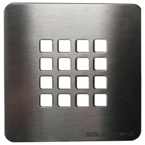 Griglia Copri Piletta di Scarico - Per Piatti Doccia - 13 x 13 cm - In Acciaio Ino x - Ultraflat - A Quadretti