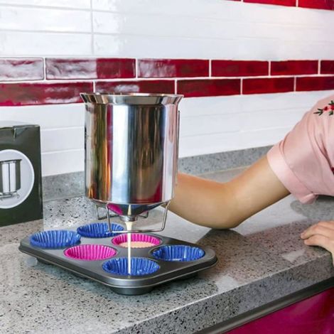 Distributeur de pâte à gâteau en acier inoxydable - Outil de bricolage pour faire des gâteaux et des crêpes - 900 ml (1/4)