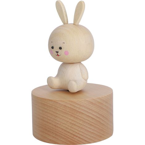 Boîtes à musique en bois à mécanisme d'horlogerie - Animaux - Lapin - Cadeaux d'anniversaire et de Noël pour enfants (1/5)
